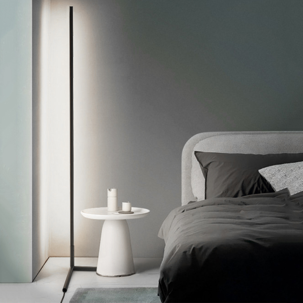 Nordisk hjørnegulvlampe moderne enkel led-gulvlampe til stue soveværelse atmosfære stående lampe indendørs belysning indretning