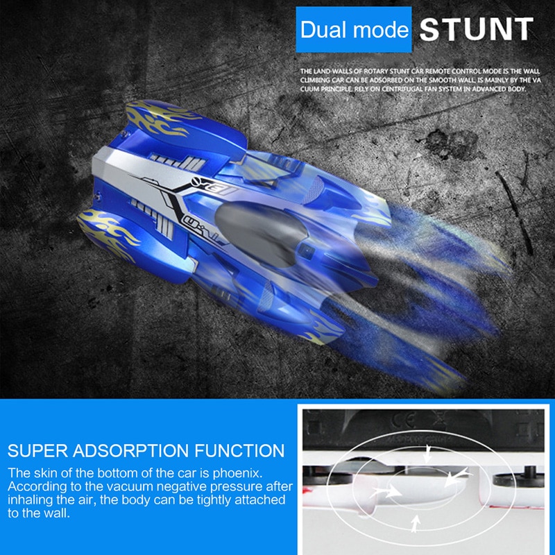 Remote Control Climbing Rc Car With Led Lights 360 Degree Rotating Stunt Toys Antigravity Machine Wall Car