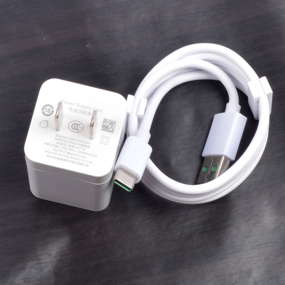 5V 4A Snelle Vooc Oplader Voor Oppo Find X R17 R17PRO Reno Mobiele Telefoon Vooc Charger Usb C Type-C Kabel: US Charger and cable