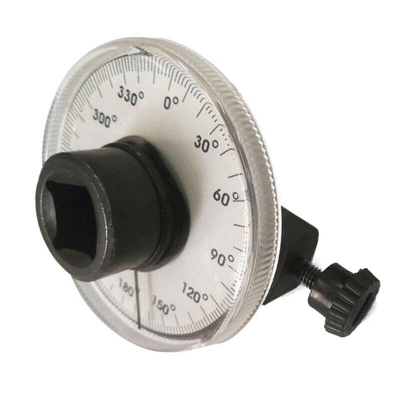 Medidor de ángulo de torsión Dr de 1/2 "para llave dinamométrica de 0-360 grados, escala transparente, fácil de leer