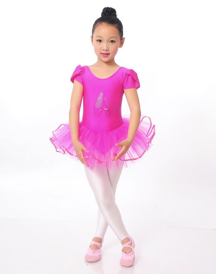 Meisje Dans Korte Mouwen Kinderen Ballet Jurk Parel Bloem Dans Turnpakje Meisje Ballerina Kostuum Ballet Tutu Kids Meisjes Kleding