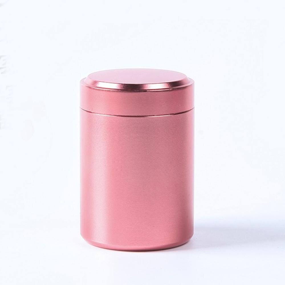 70ML/120MLAirtight Tea Canister Travel Loose Tea Caddy Metal Storage Bottle Kitchen Spice Coffee Powder Container Can: 70ml Rose Gold