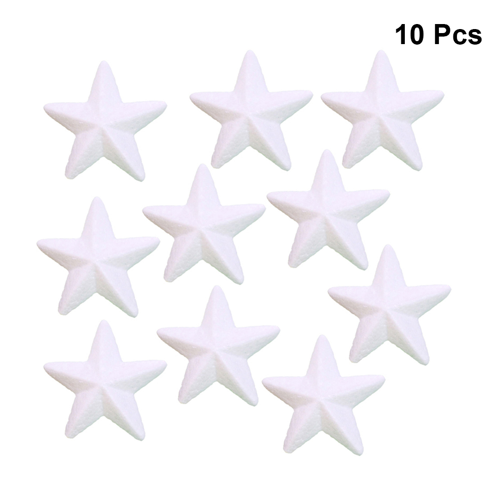 10 Pieces 2cm Shaped Styrofoam Ornaments DIY Craft Party Decoration: Star7cm