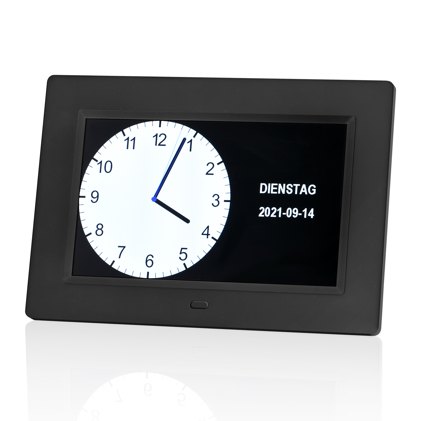 7 "Inch Digital Clock Calendar with Oversized Font Date Day Reminder for Elderly and Children Auto Dimming 9 Languages: UK black