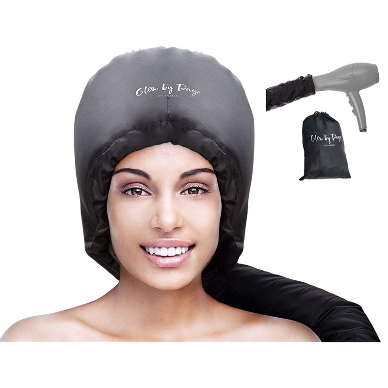 Hood Hair Dryer Attachment- Soft, Adjustable Extra Large Hooded Bonnet for Hand Held Hair Dryer with Stretchable Grip and Extend: Default Title