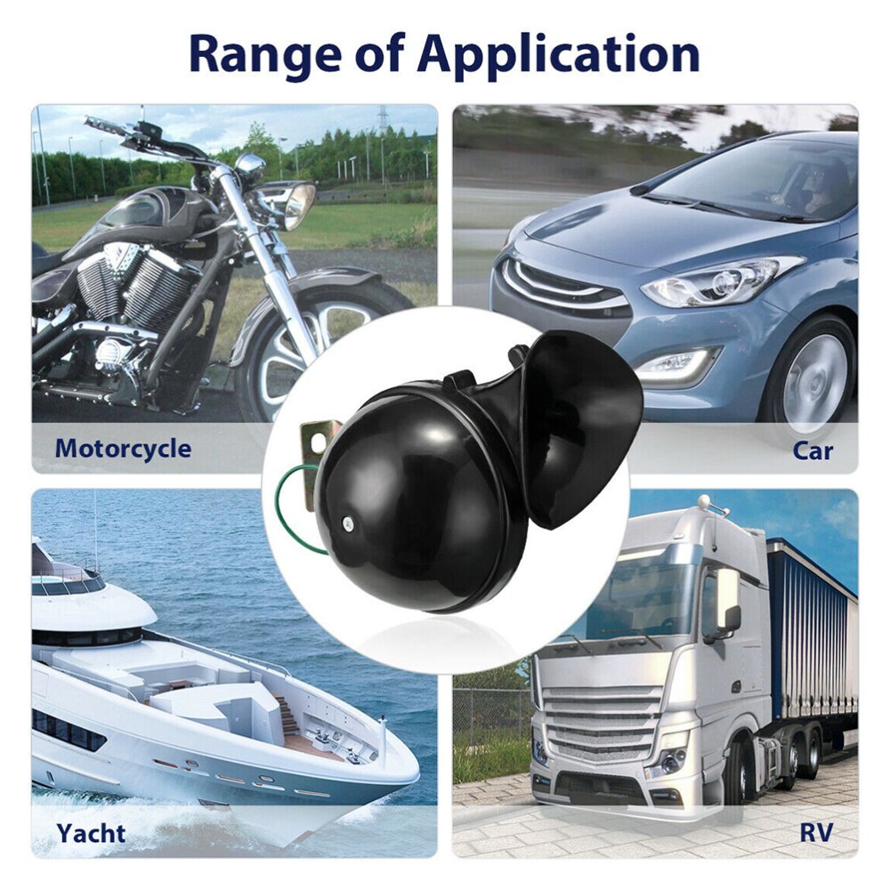 Car Horn 12v Replacement High Tone Low Tone Horn Snail Horn Vehicle Accessories