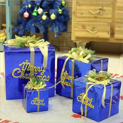 Christmas Eve Box Large Xmas Wrapping Boxes Red Ribbon Lids
