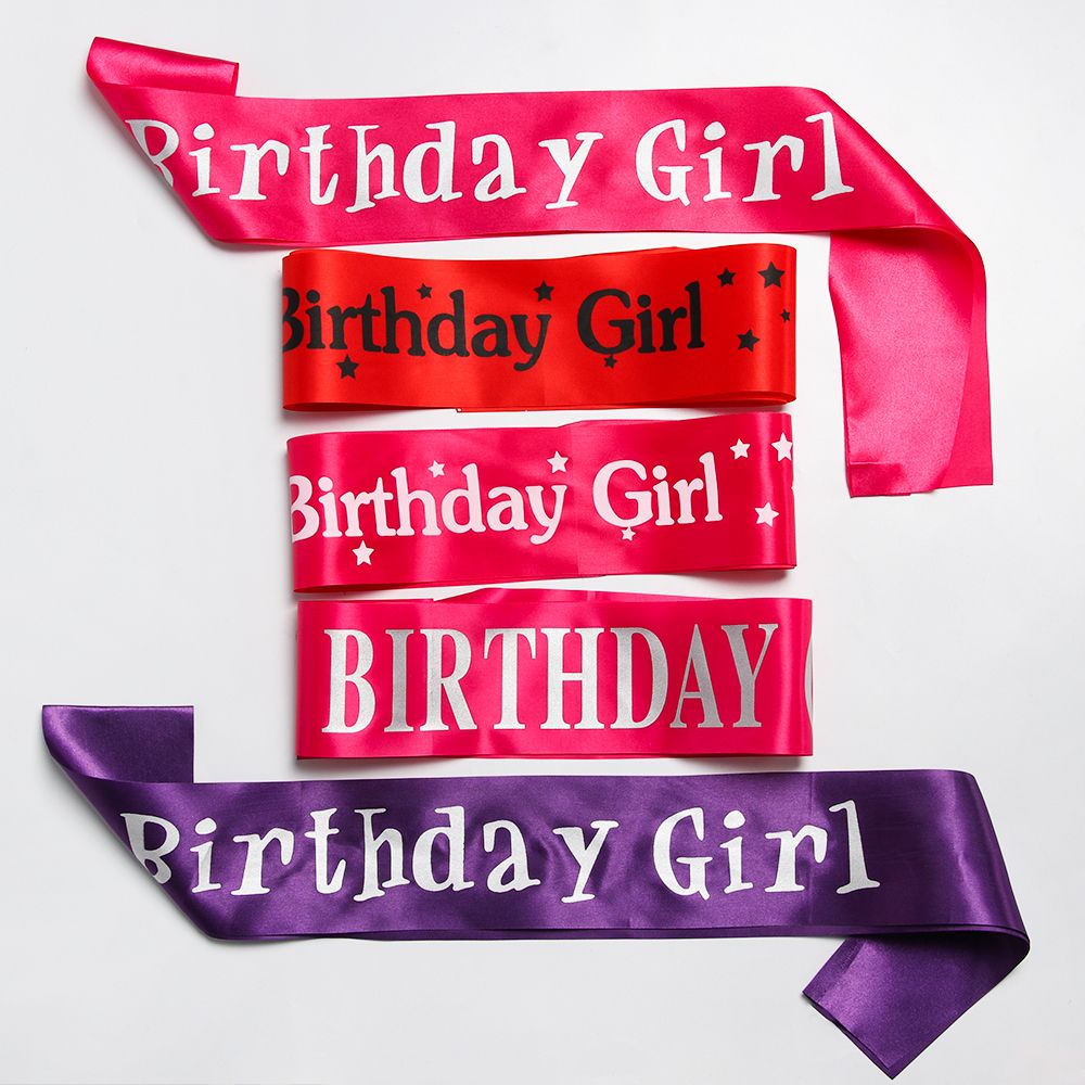 Birthday Girl Ribbons Shoulder Girdle Birthday Girl Glitter Satin Sash Mermaid Party Supplies Decoration Accessories
