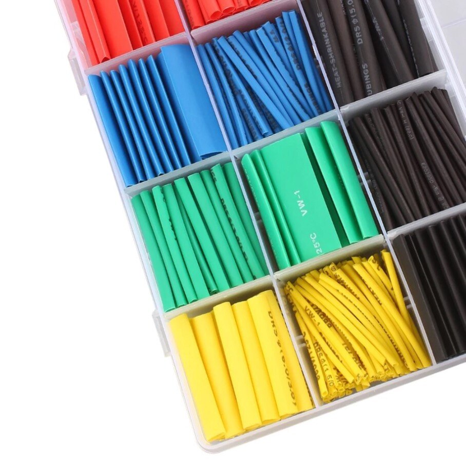 530Pcs 2:1 Krimpkous Wire Cable Sleeving Wrap Krimpkous Isolatie Krimpkousen Polyolefine Krimpen Buizen