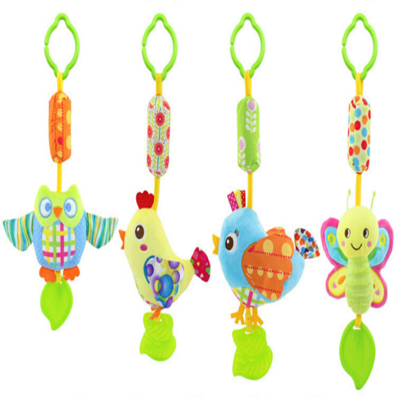 Baby Rasseln Spielzeug Kinder Weiche Vogel Küken Eule Plüsch Spielzeug Tier Clip Baby Krippe Bett Hängen Glocken Spielzeug Für Kinderwagen