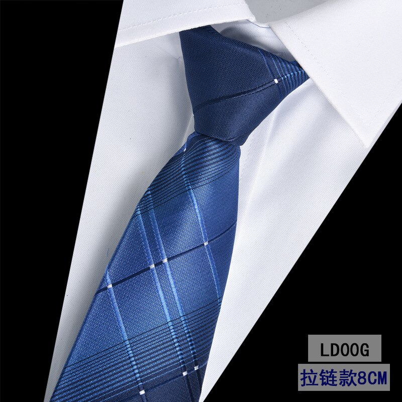 Cravatta con cerniera da uomo pigra 8CM cravatta a righe articoli tutto'ingrosso per le imprese: LD00G