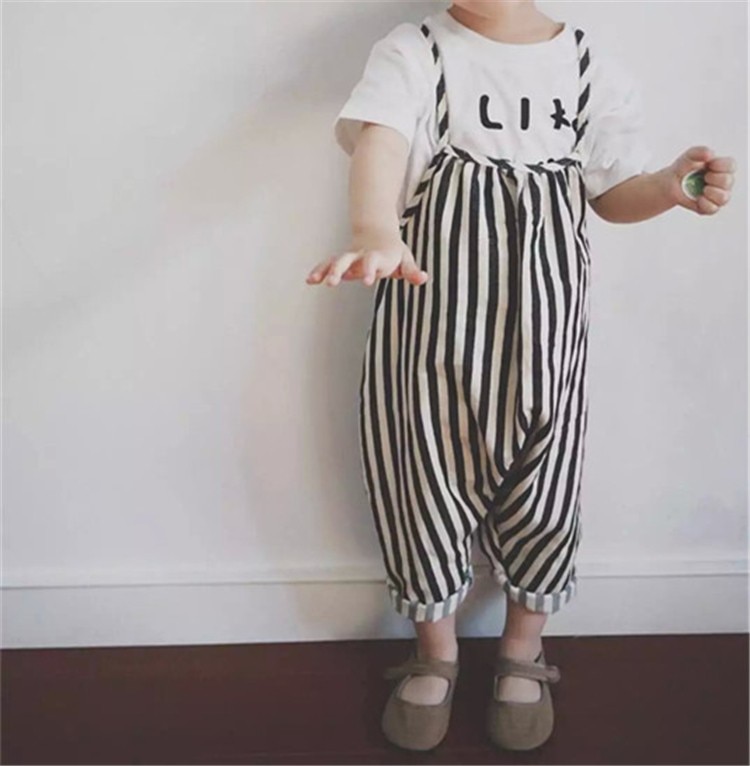 Toddler Kids Baby Girls Boys Unisex Harem Pants Striped Trousers Spring Autumn Overalls 0-4T Children's Clothes