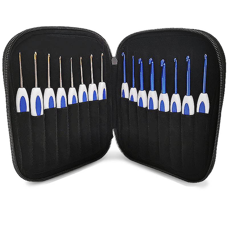 16pcs/set Knitting Tools Sweater Needles Stainless Steel Hand Sewing Set Color Sweater Knit Crochet Sewing hand-knit DIY: Style 02