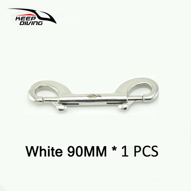 KEEP DIVING 3 PCS 316 Stainless Steel Scuba Diving Double Ended Hook Accessory For Equipment BCD Chioce Snap Bolt kit Quick Draw: White 90mm 1pc