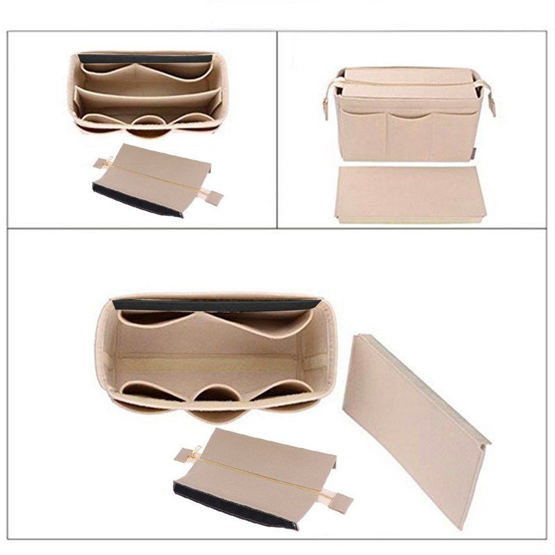 Toilettas voor meisjes, make-uptas van vilt, organizer voor dames, vilten inlegtas voor handtas, multifunctionele reistas voor cosmetica