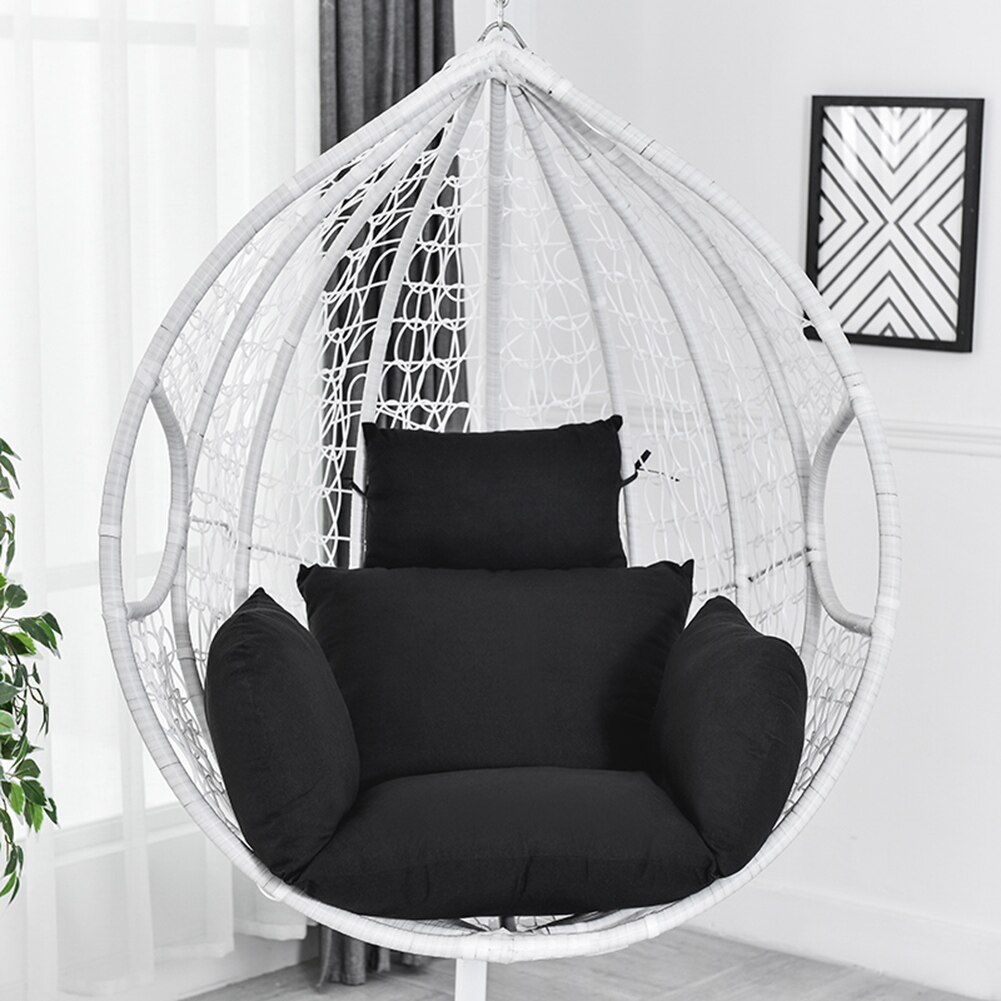 Rocking Chair Seat Cushion Swing Hanging Basket Back Pads Hanging Egg Hammock Chair Cushion for Home Garden Hammock: Black