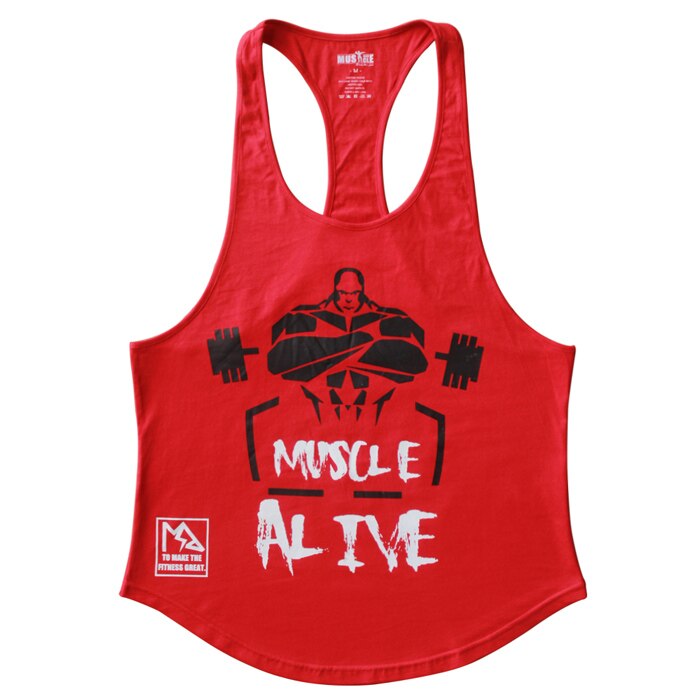 Muskel i live herre bodybuilding t-shirts fitness træning træning tøj fitness tshirt sport bomuld ærmeløse toppe mand mand