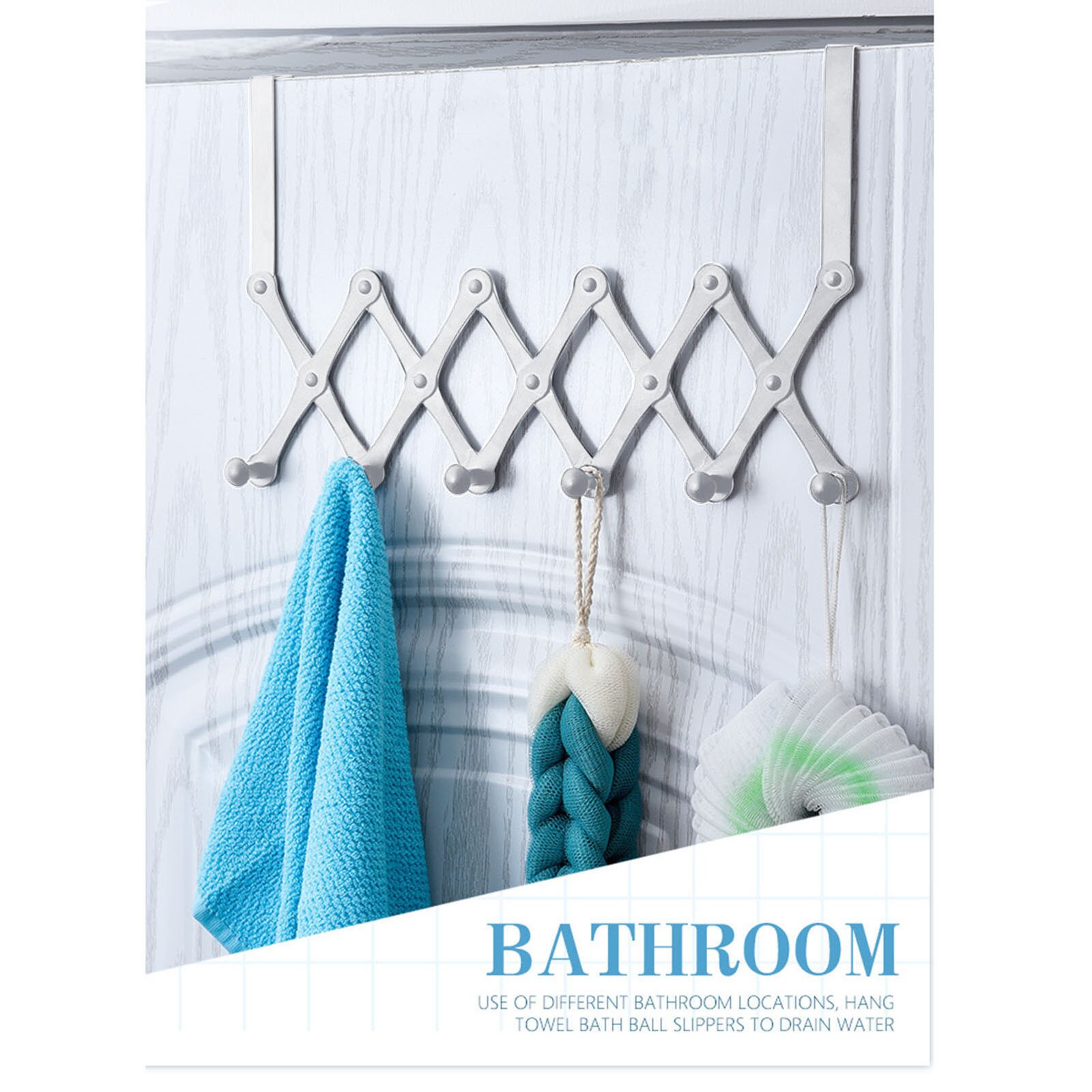 Stainless Steel Door Rear Suspension Telescopic Hook Movable Folding Hook Coat Hooks Folding Swing Arm Swivel Hook