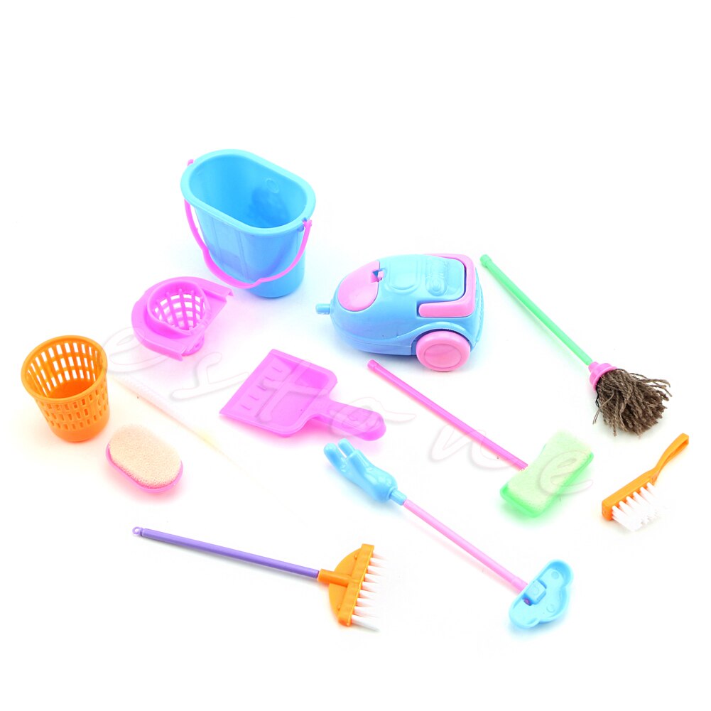 Set Van 9 Stuks Meubelen Cleaner Inrichting Kit Voor Pop Huis Schoonmaken