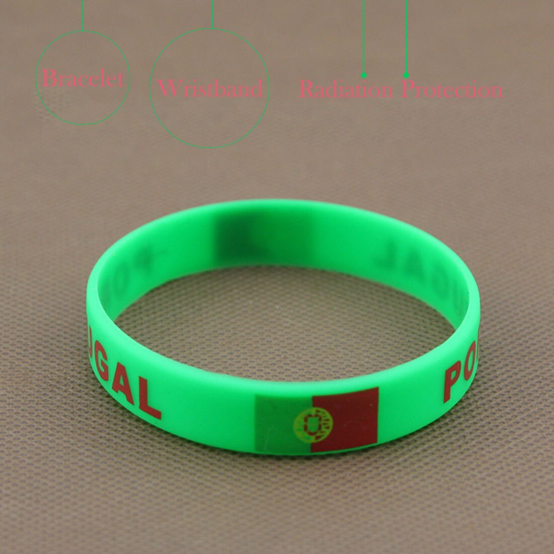 Brand 1pcs Football Fans Bracelet Soccer fan Accessories Football Silicone Bracelet Cheerleading supplies: Portugal