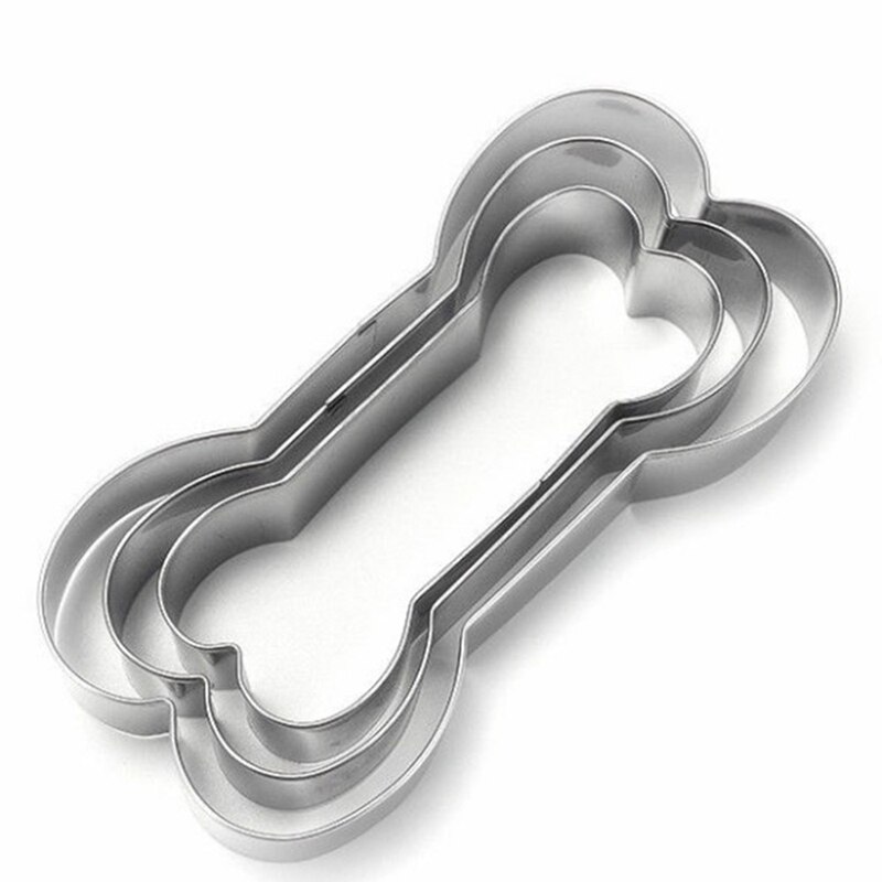 3 Stks/set Hond Bone Vormige Cookie Cutter Rvs Biscuit Mold Diy Bakvormen Fondant Taart Decoratie Gereedschappen Bakvorm: Default Title