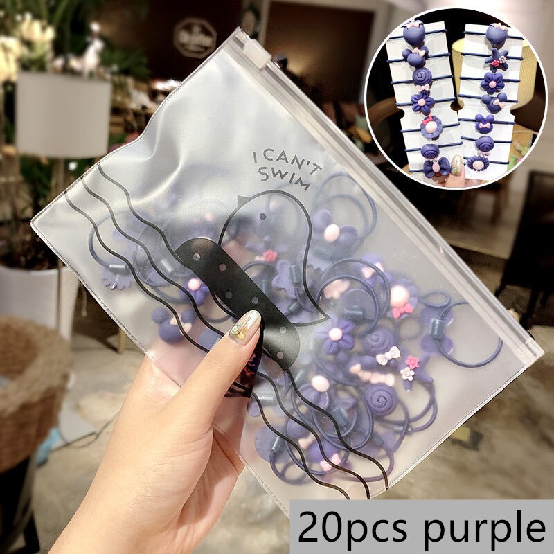 Enfants cheveux accessoires coiffure 20-300 pcs/Pack filles coloré Nylon petites bandes de cheveux élastiques enfants doux cheveux enfants chapeaux: 14  20pcs