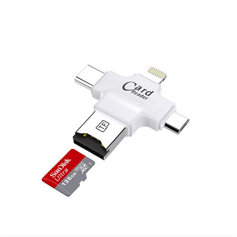 Lettore di schede Micro SD/TF OTG 4 IN 1 per PC USB tipo C Android Iphone 13 pro 11 7 6 8 X IOS15