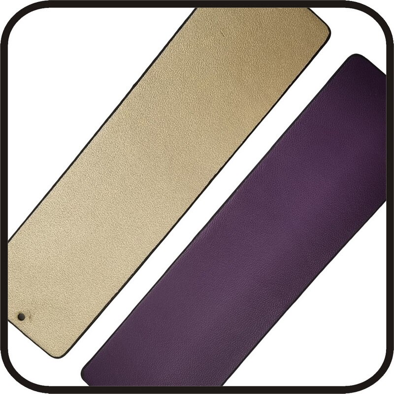 Pulsera de cuero con geométrico para mujer, brazalete de piel con de pirámide de Egipto de 40mm, con colores reversibles, de Francia: purple gold leather