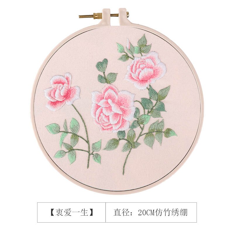 Kinesisk blomma diy broderi kit med broderieram korsstygn sömnad sy konst hantverk broderi målning heminredning: 3
