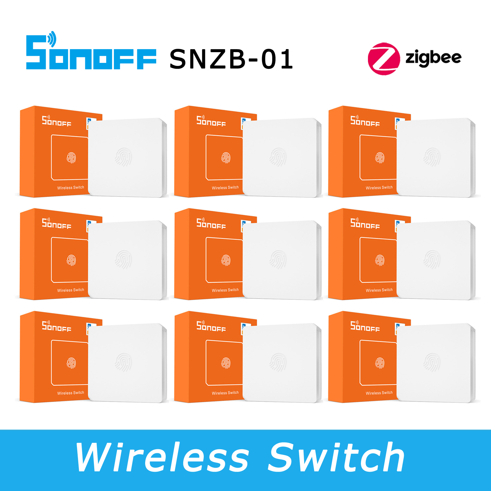 SONOFF SNZB 01 Zigbee Wireless Switch Work with Sonoff Zigbee Bridge Hub ZBbridge, eWeLink App, Zigbee Smart Home Security Kit