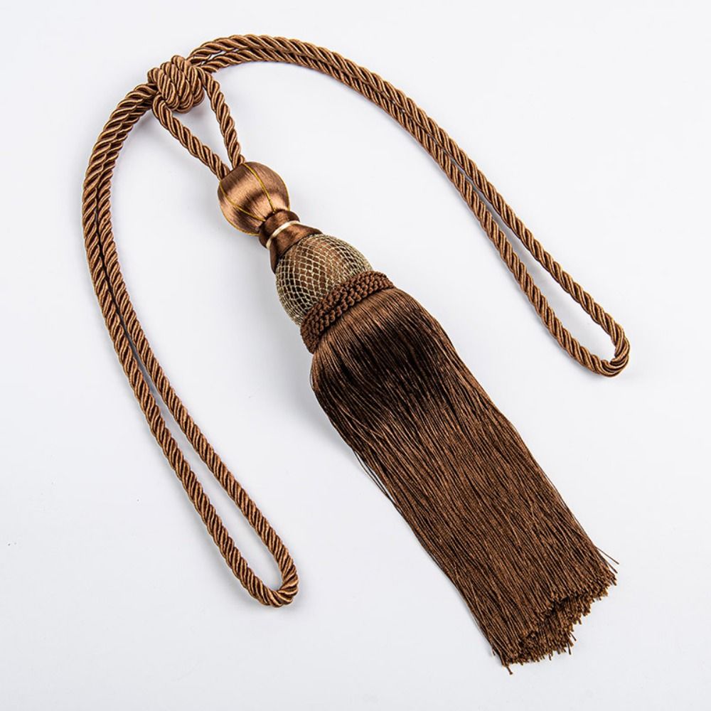 No Installation Curtain Tassels Tieback Polyester Yarn Punch-free Tassel Curtain Ties Gold Wire Hanging Ball Multicolor: Navy Blue