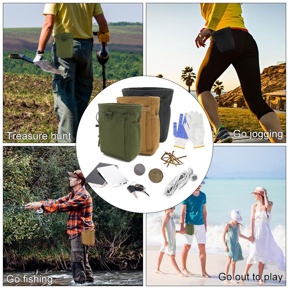 Métal détectant l'or trouve sac pochette de pelle polyvalente pour le détecteur de localisation