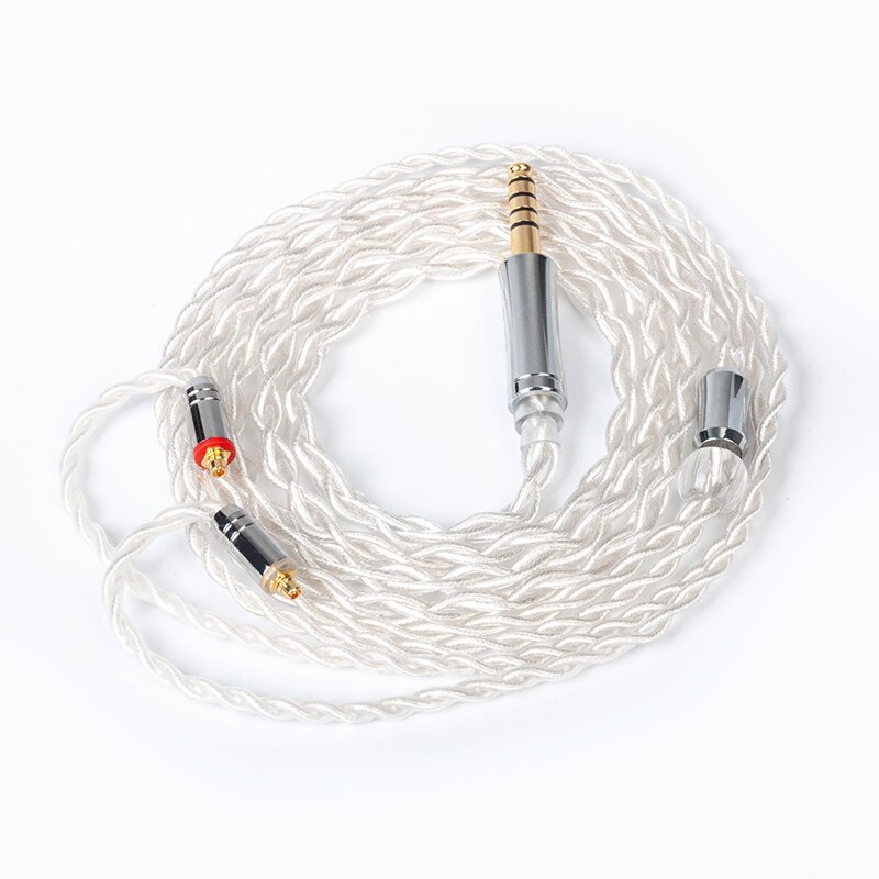 TRI Through 4 Core High purity 5N Single Crystal Copper winding cable 2pin/MMCX/QDC/TFZ with 2.5/3.5/4.4 Connector KS2: MMCX 4.4mm