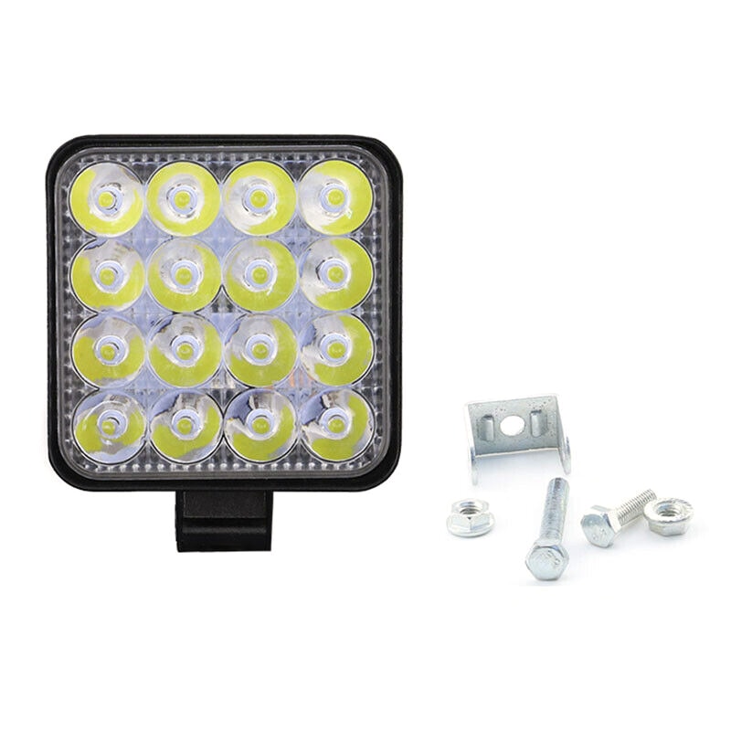 1 stk 12v 24v led bil arbejdslys 16 led spot oversvømmelse arbejdslys 48w 1000lm bil suv off-road led lys bar