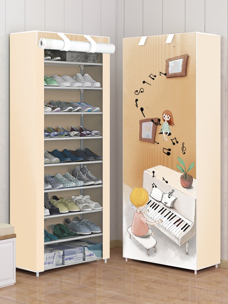 Multi-layer Shoe Rack Dustproof Fabric Assembly Shoe Storage Cabinet Stand Holder Space Save Shoe Organizer Rack pf082711