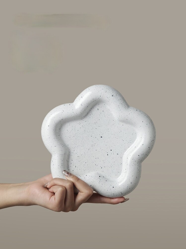 Ins nordisk stil skybakke desktop dessert kage tallerken bøf salat tallerken keramisk hjerte frugt tallerken dekoration: Blomst