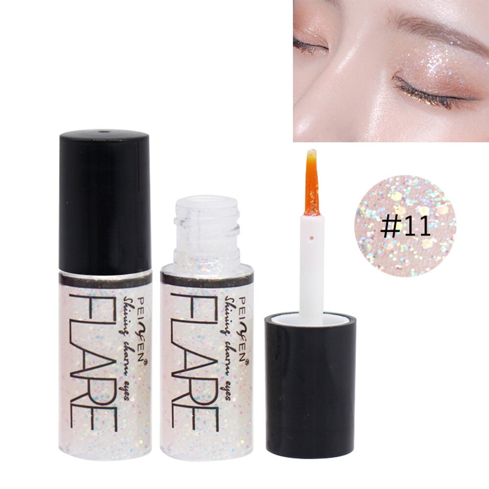 1pc langtidsholdbare vandtætte flydende øjenskygger metallisk glød glitter flydende eyeliner til kvinder fest makeup skønhed øje kosmetik
