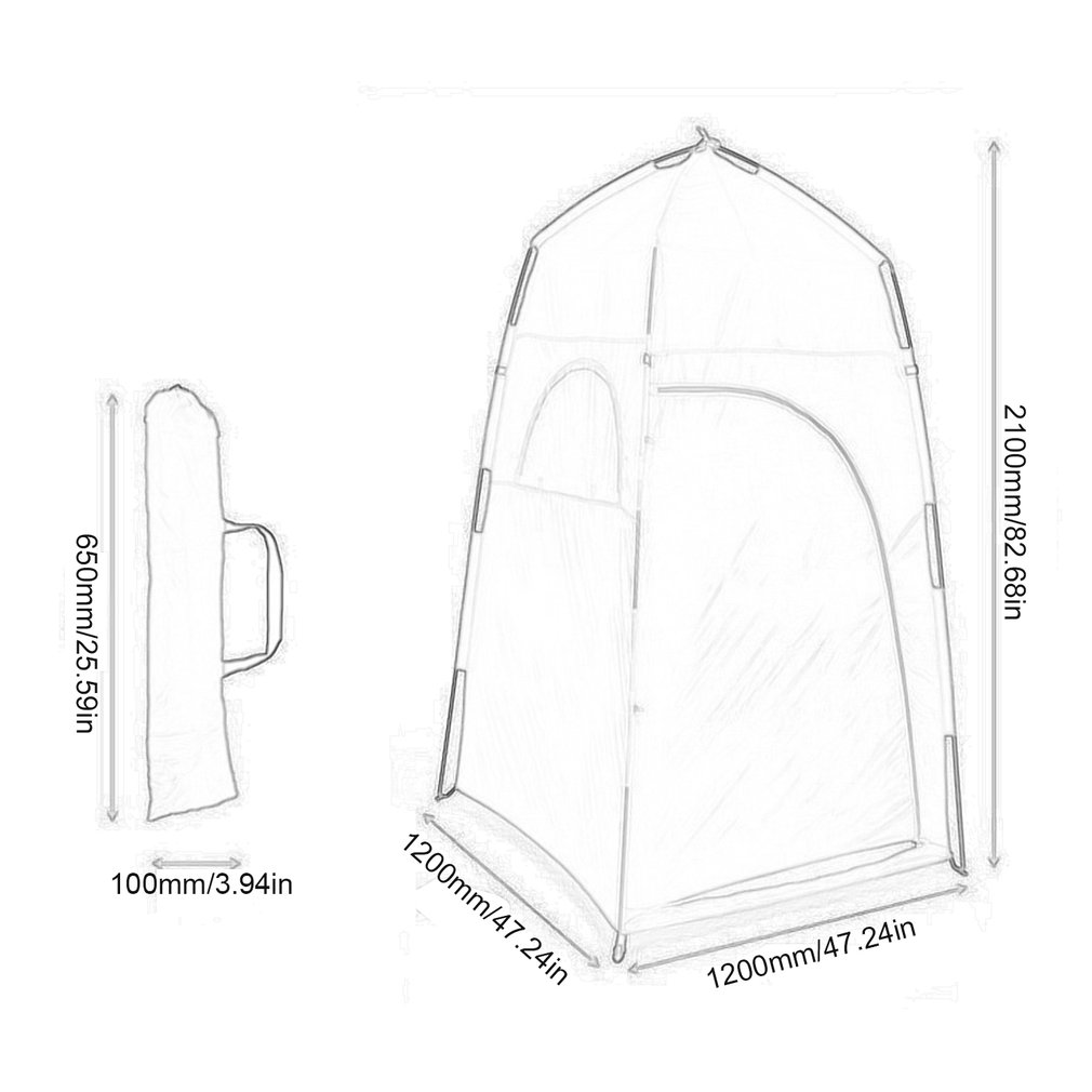 Tragbares outdoor-campingzelt mit dusche, bad, umkleidekabine, zeltunterstand, camping-strand-toilette, privatsphäre