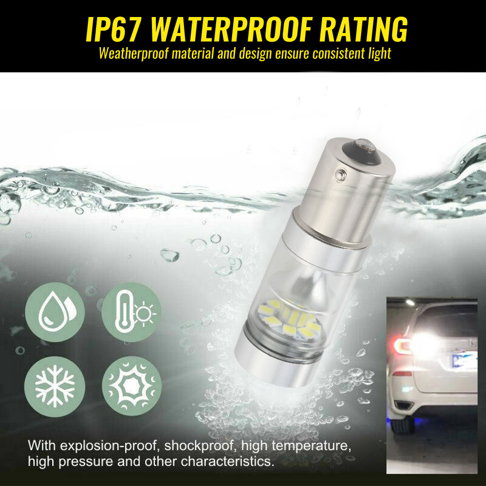 2Pcs 1156 BA15S P21W Led Auto Staart Lamp Remlichten Reverse Lamp Dagrijverlichting Signaal Light Auto Achteruitrijcamera turn 100W