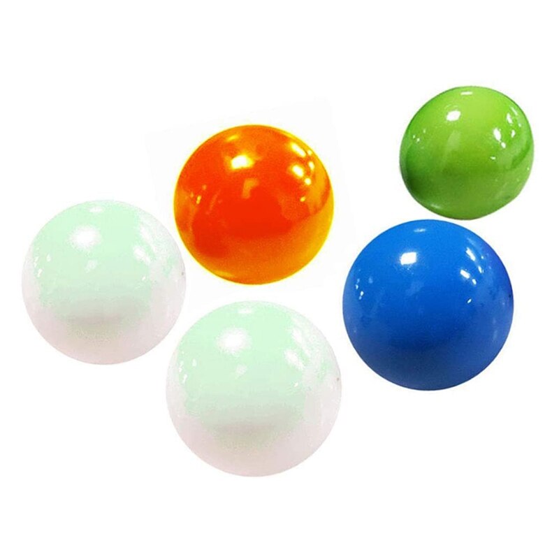 5Pcs Glow In The Dark Stress Ballen Plafond Sticky Ballen, Decompressie Speelgoed Ballen, leuk Speelgoed Voor Volwassenen En Kinderen