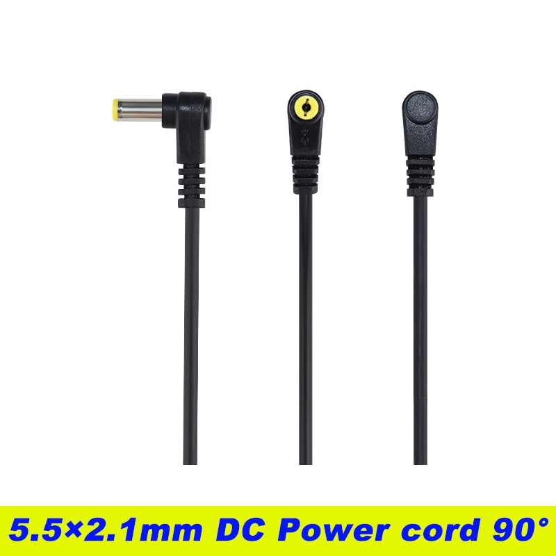 1Pcs 0.5Meter Dc Power Plug L-Vormige 5.5X2.1mm Mannelijke Haakse Single Hoofd Geel Vork Jack Met cord Connector Kabel.