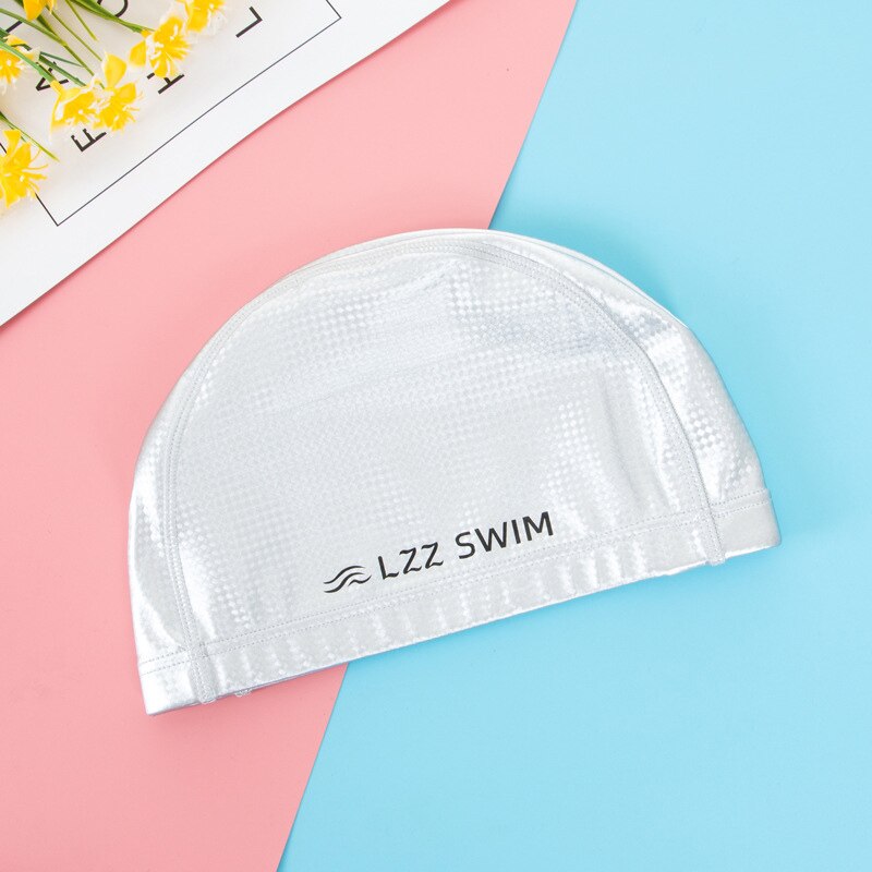 Pu-coating badmuts dames badmuts heren badmuts duiken surfen zwembad baden scuba onderwatervissen zeilmuts zwemtulband: Zilver