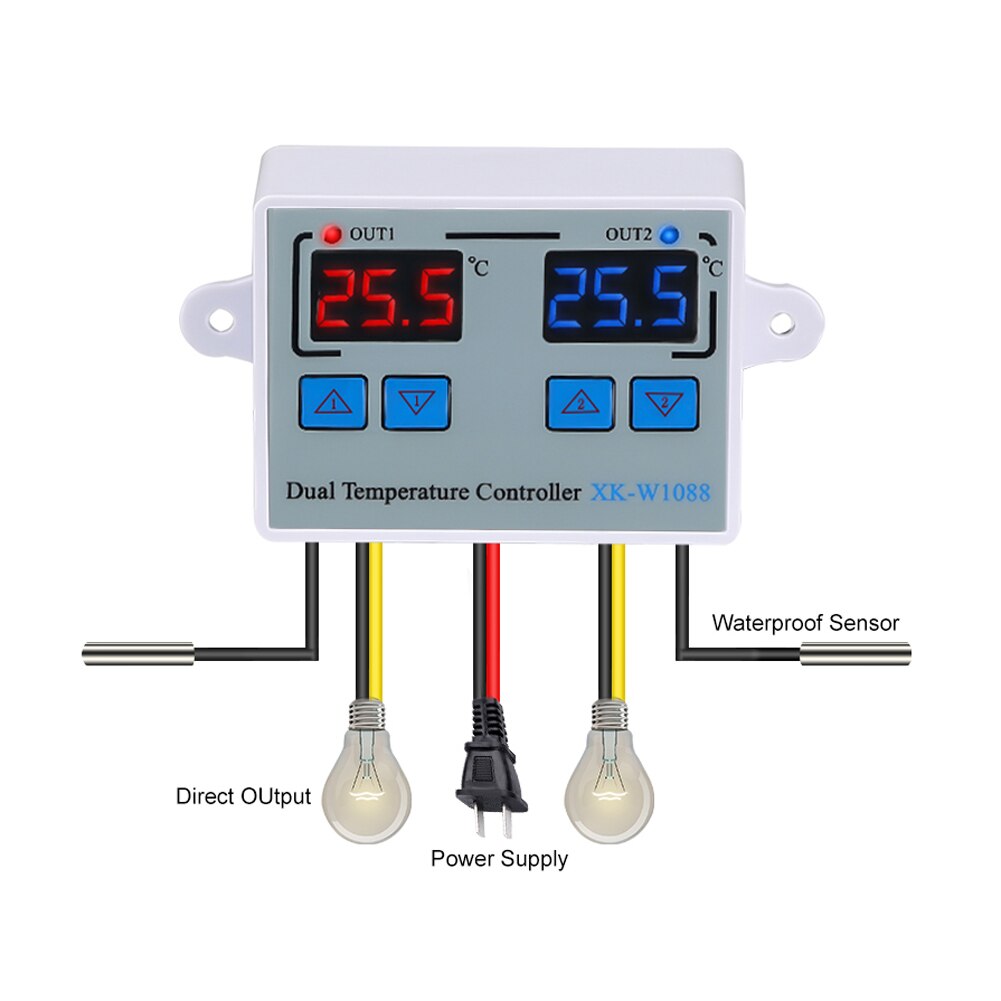 XK-W1088 Temperatur Regler LED Celsius Thermostat Regler Heizung Kühlung Temperatur Kontrolle für Kühler Heizung Aquarium