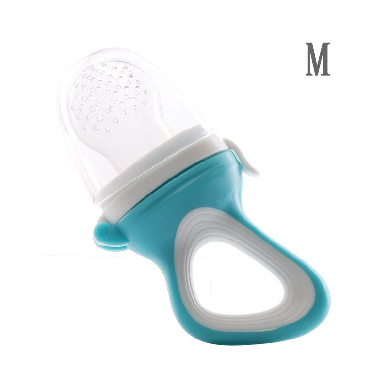 1Pcs Baby Fopspeen Nibbler Baby Fopspenen Feeder Kids Fruit Feeder Veiligheid Babyuitsteeksel Kits Voor Baby Knabbelen Fles Accessoires: blue M