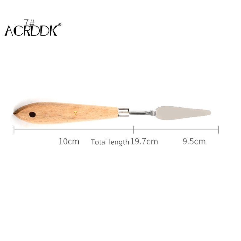 Palette Knife Painting Stainless Steel Spatula Palette Knife Oil Paint Metal Knives Wood Handle DF: 7