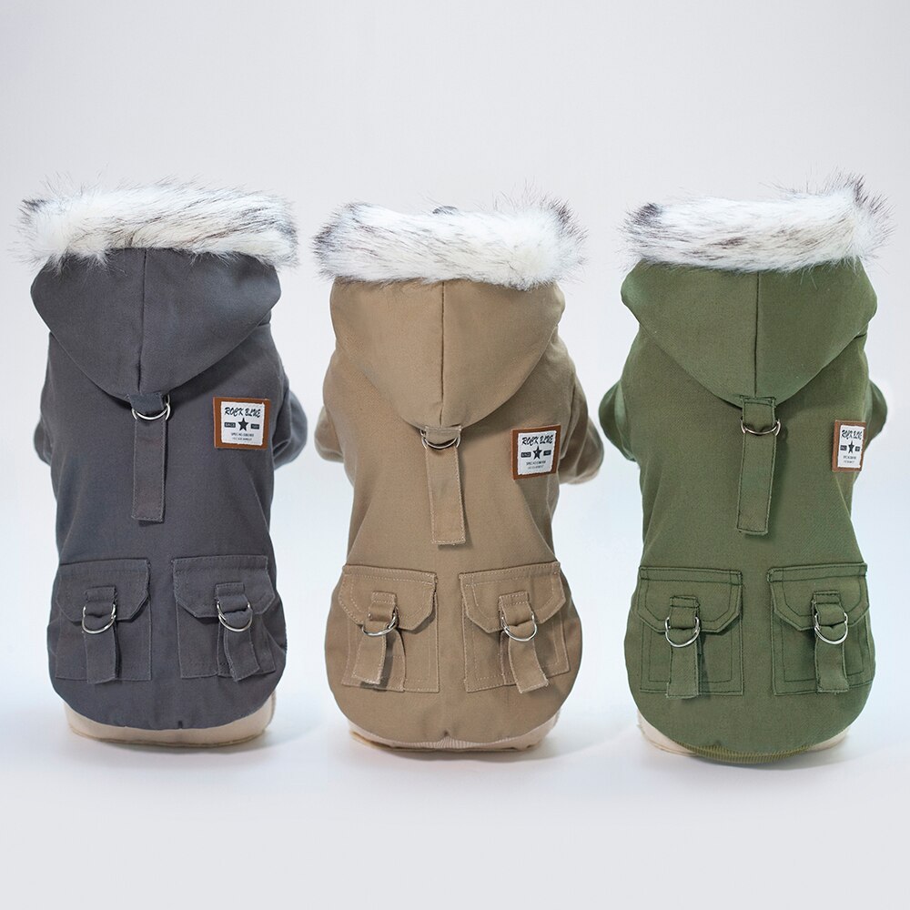 Cool Dog Leather Jacket Coat Warm Winter Pet Clothing Outfit French Bulldog Clothes Coats for Small Medium Dogs