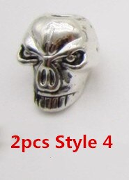 2pcs-7pcs skull styles viking hair braid dread dreadlock beard beads tube rings approx 4.5-5.5mm hole for hair accessories: 2pcs Style 4