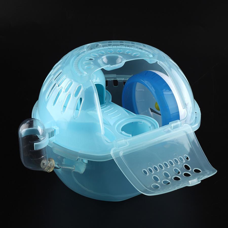 Hamster House Cage Portable Hamster Cage Transparent Plastic Mouse House -equipped Accessories Hamster Style: Burgundy