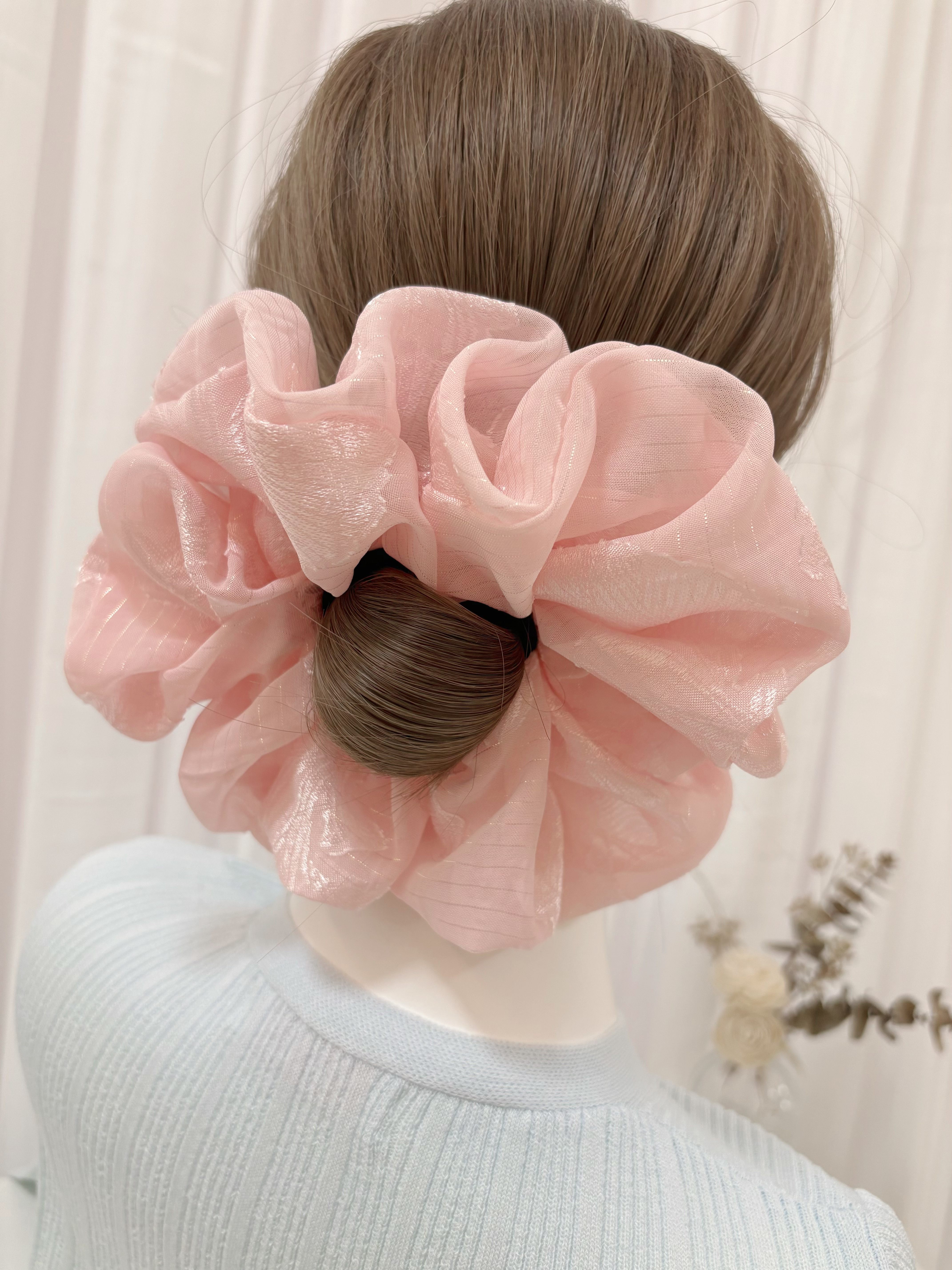 Novo grande elegante bordado scrunchies estilo coreano pacote de cabelo para mulheres exageradas hairbands para meninas acessórios para o cabelo: Vermelho