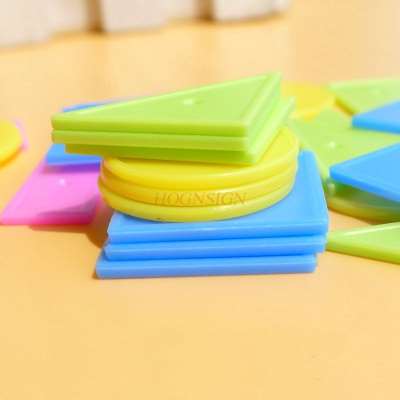 Material didáctico de matemáticas, juego de gráficos de gran tamaño de plástico geométrico para reconocer la escuela primaria de primer grado